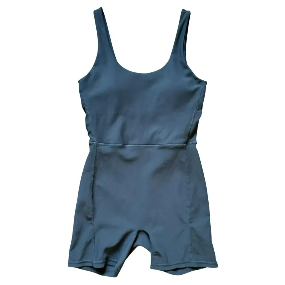 Wilo The Label Ribbed Black Athletic Workout Romper Womens Small NWOT